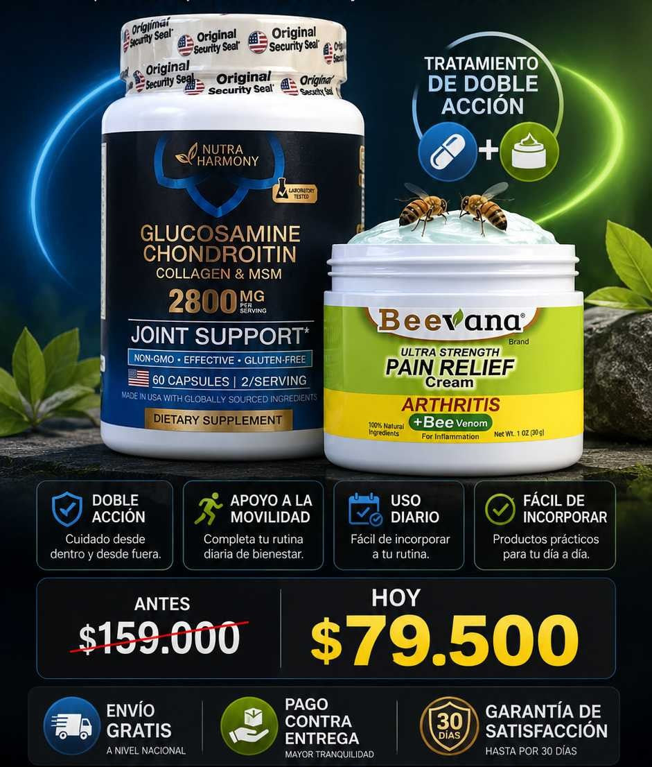 Tratamiento Completo Articular™ – Bee Venom Cream 60gr + Glucosamine Chondroitin Collagen & MSM 60 Capsulas
