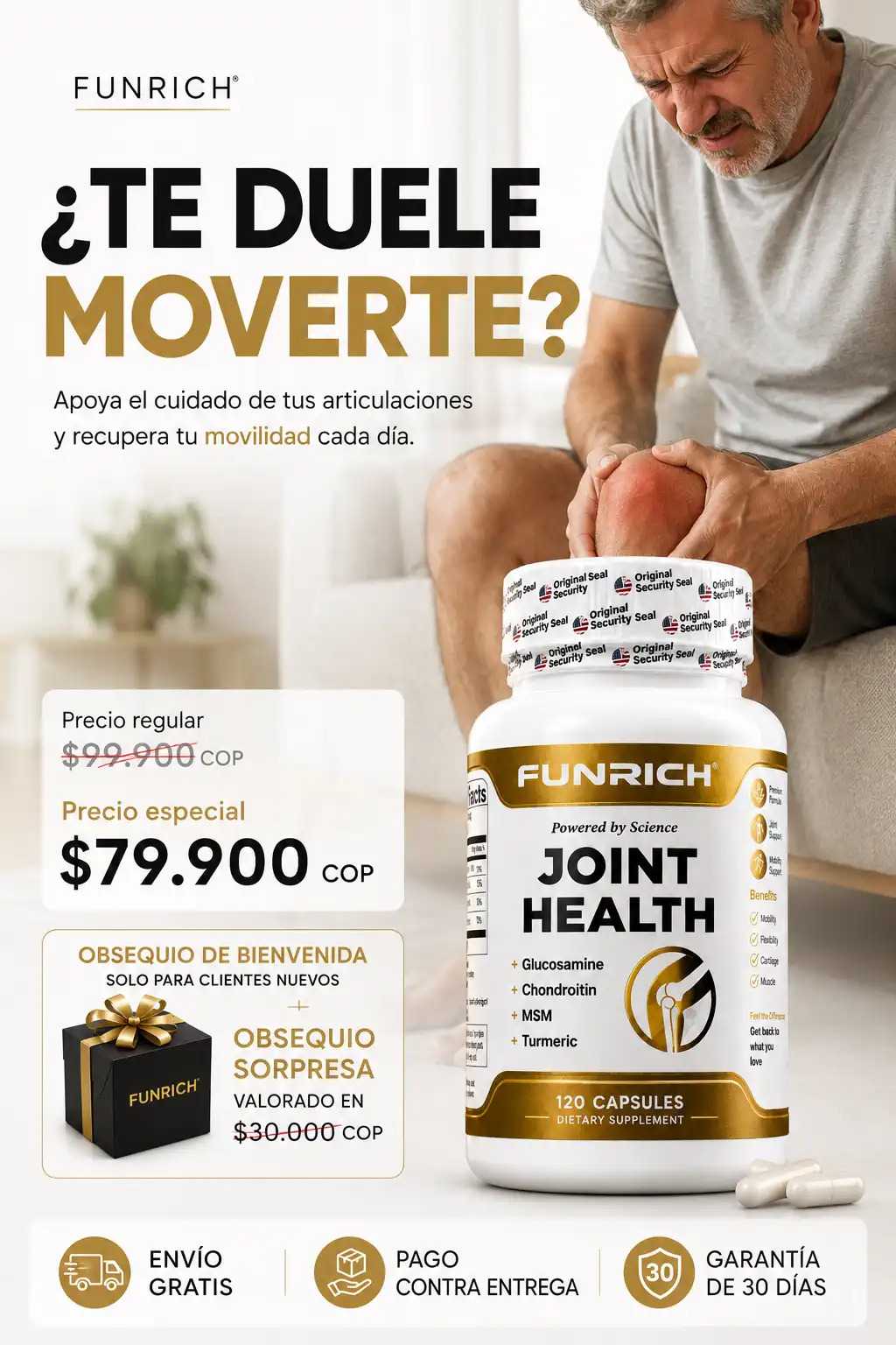 FUNRICH® JOINT HEALTH™ – 120 CÁPSULAS + OBSEQUIO SORPRESA VALORADO EN $30.000