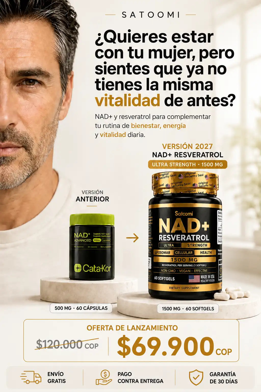 NAD+ RESVERATROL ULTRA STRENGTH 1500 MG VITALFORCE INTIMO