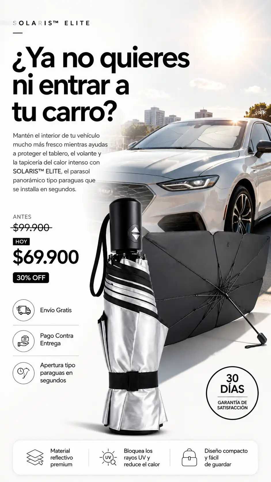 SOLARIS™ ELITE | Parasol Panorámico Premium para Carro