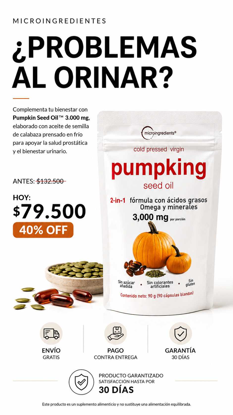 PUMPKIN SEED OIL™ 3.000 mg - 90 Capsulas
