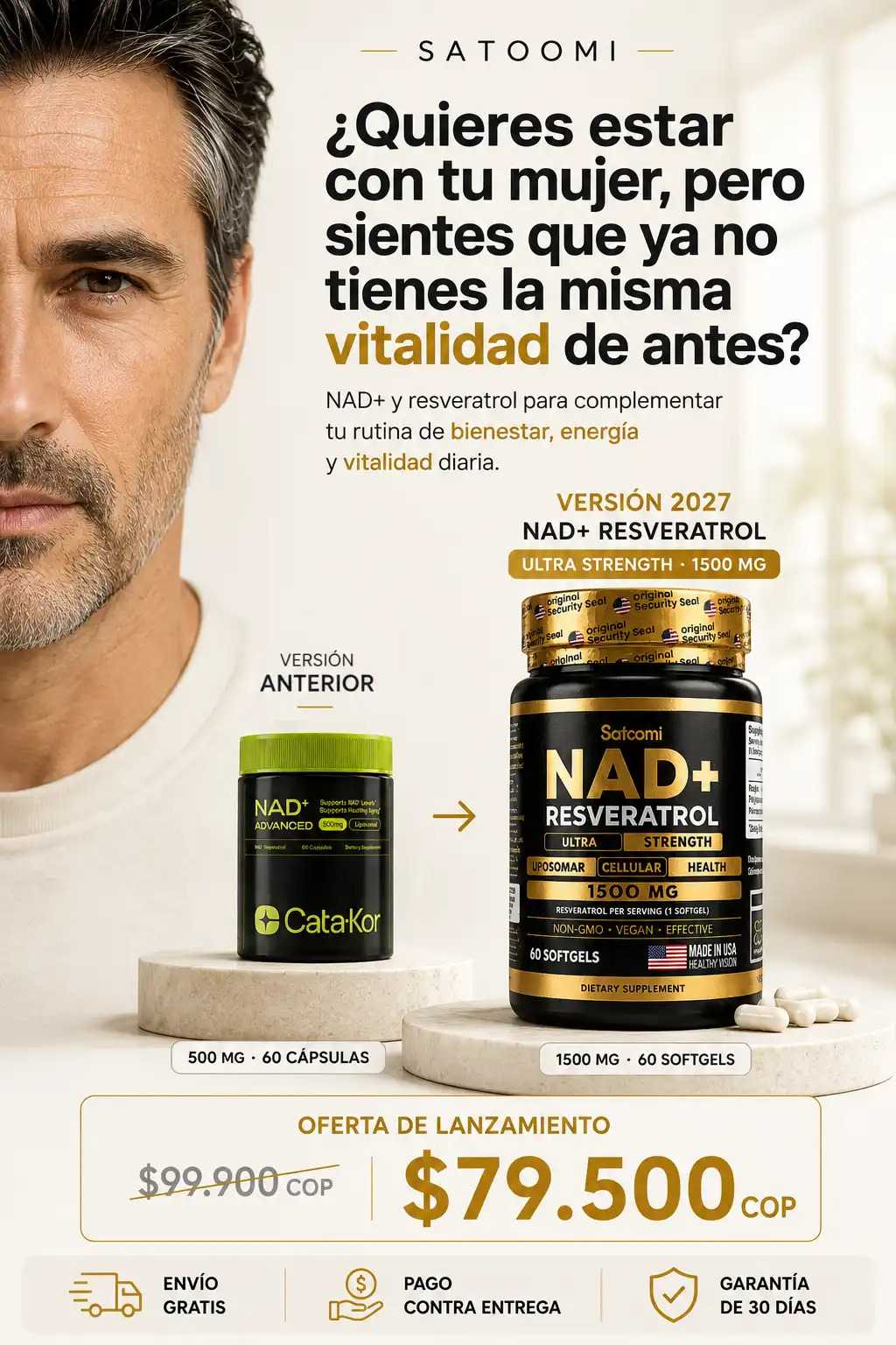NAD+ RESVERATROL ULTRA STRENGTH 1500 MG VITALFORCE INTIMO