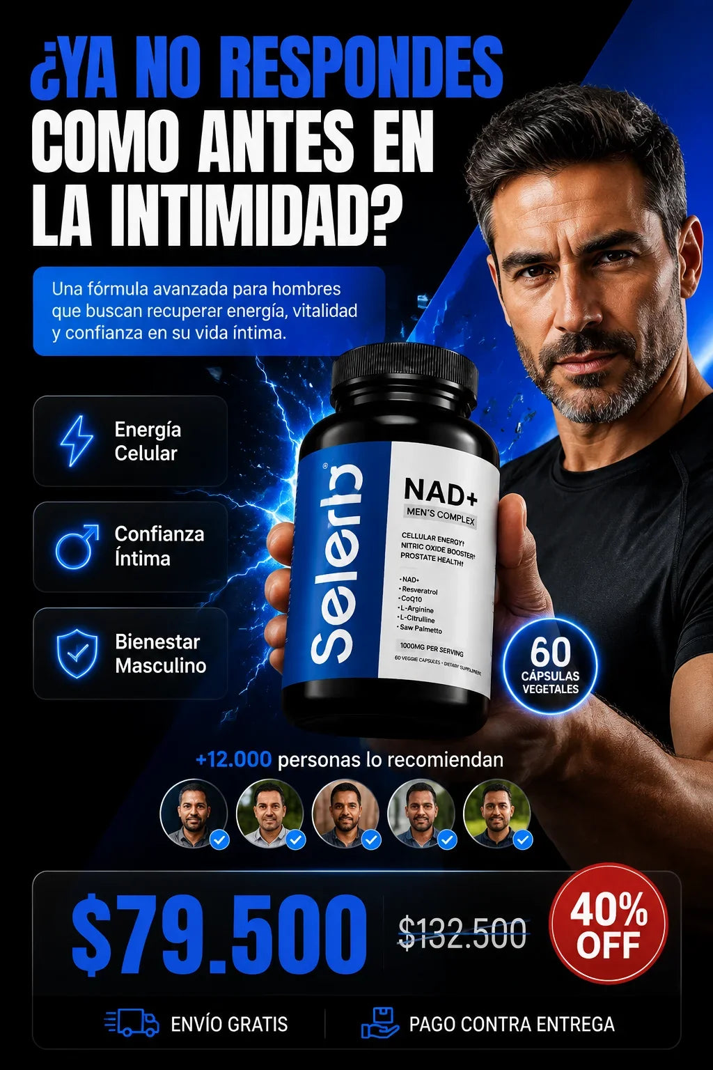 SELERB NAD+ MEN'S COMPLEX 60 Capsulas